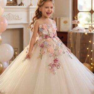 The Selena 3D floral tulle gown